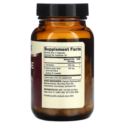 Dr. Mercola, L-Carnosine with R-Alpha Lipoic Acid, 500 mg, 60 Capsules (250 mg per Capsule)