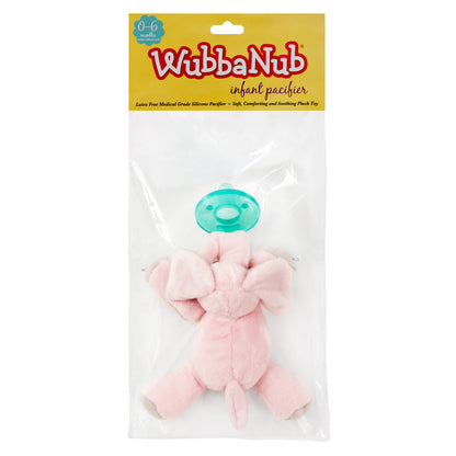 WubbaNub, Infant Pacifier, 0-6 Months, Pink Elephant, 1 Pacifier