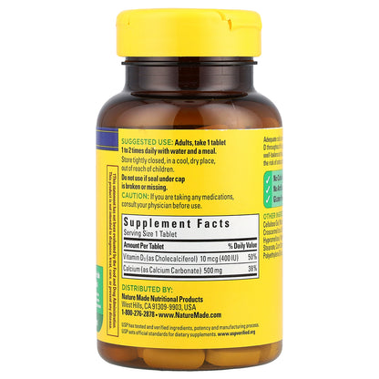 Nature Made, Calcium with D3, 130 Tablets