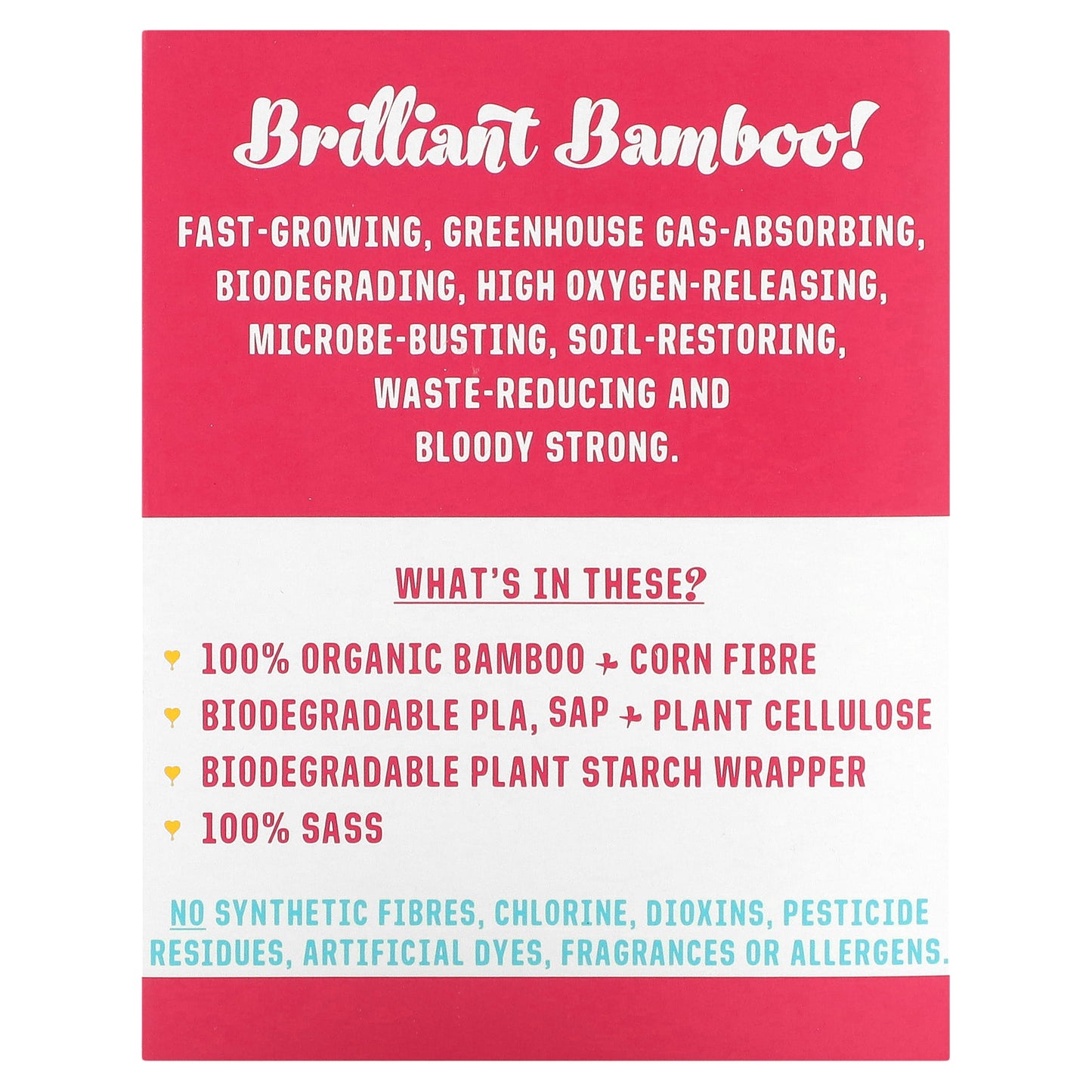 Here We Flo, Bamboo Day Pads, Ultra Thin with Wings, 16 Pads