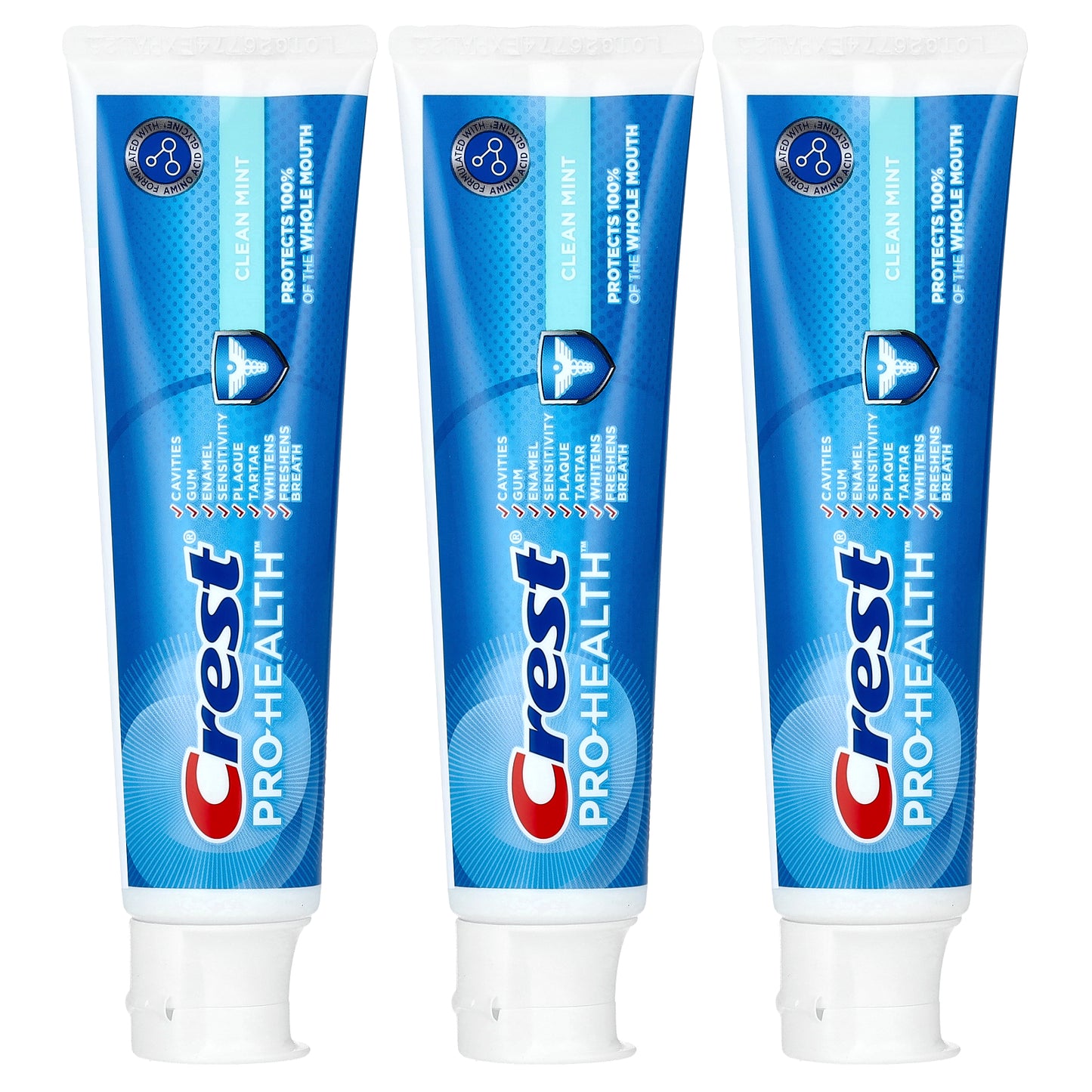 Crest, Pro-Health, Fluoride Toothpaste, Clean Mint, 3 Pack, 4.3 oz (121 g) Each