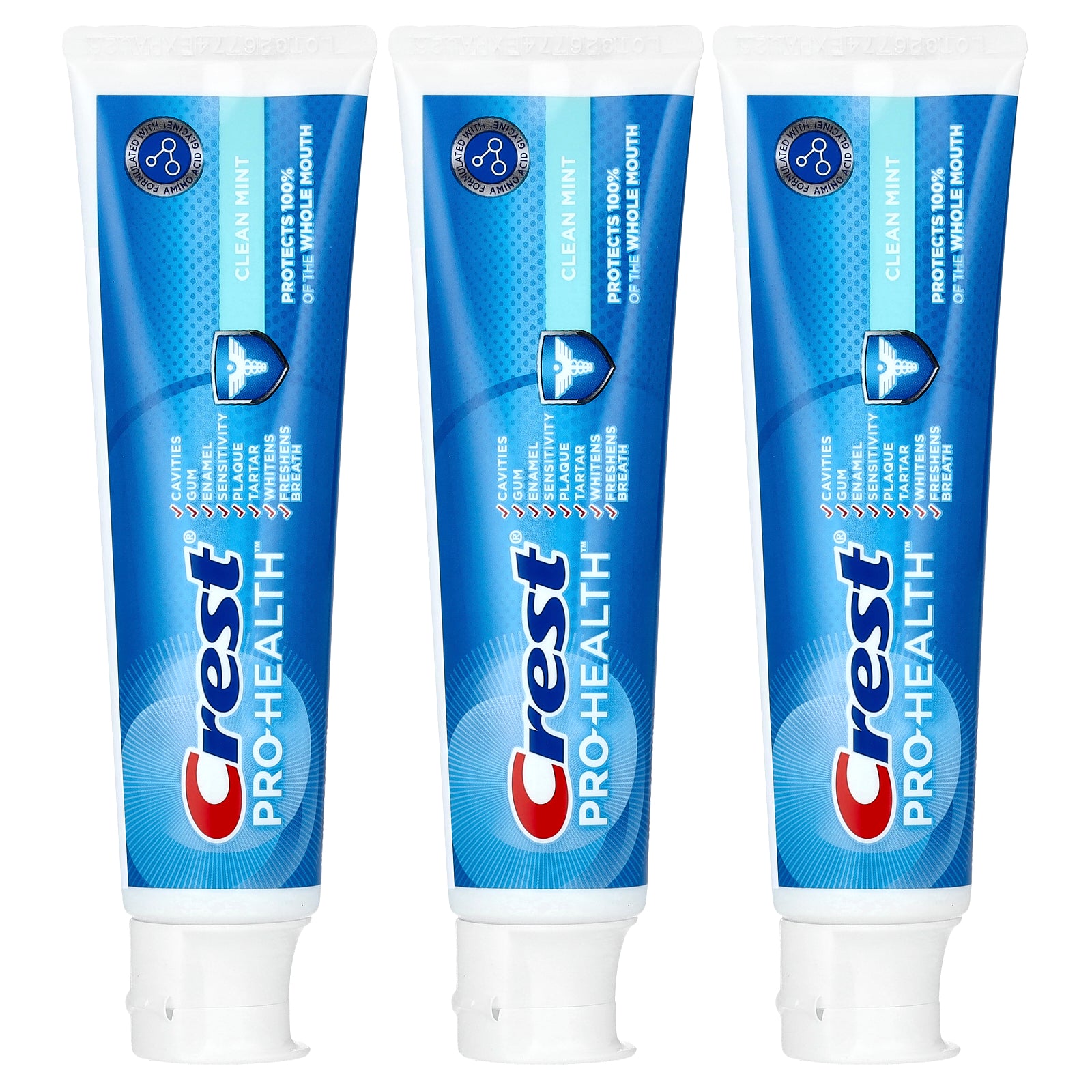 Crest, Pro-Health, Fluoride Toothpaste, Clean Mint, 3 Pack, 4.3 oz (121 g) Each