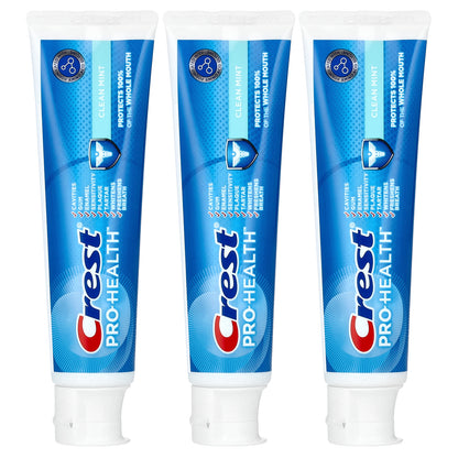 Crest, Pro-Health, Fluoride Toothpaste, Clean Mint, 3 Pack, 4.3 oz (121 g) Each