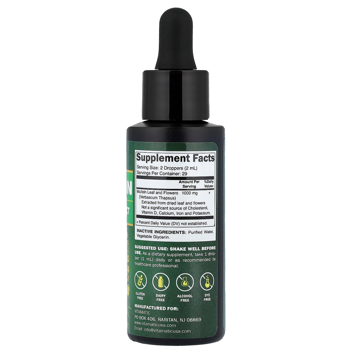 Vitamatic, Mullein Liquid Extract, 2 fl oz (59 ml)