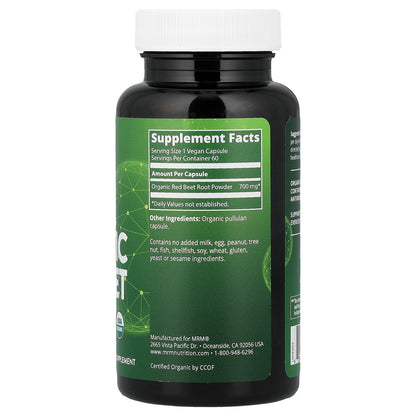 MRM Nutrition, Organic Red Beet, 60 Vegan Capsules