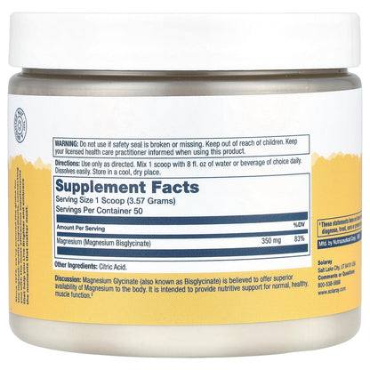 Solaray, High Absorption Magnesium Glycinate Powder, Unflavored, 6 oz (179 g)