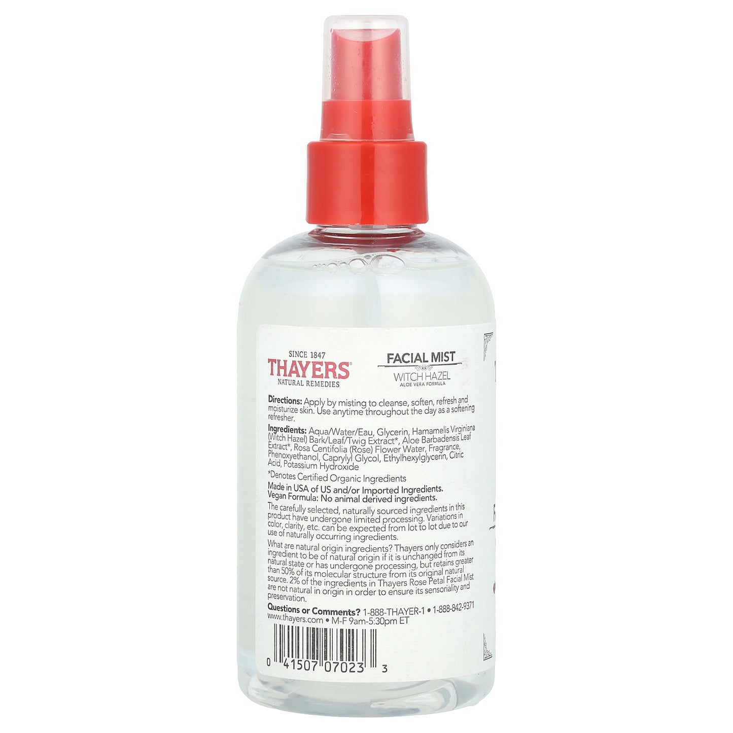 Thayers, Witch Hazel Facial Mist, Alcohol-Free, Rose Petal, 8 fl oz (237 ml)