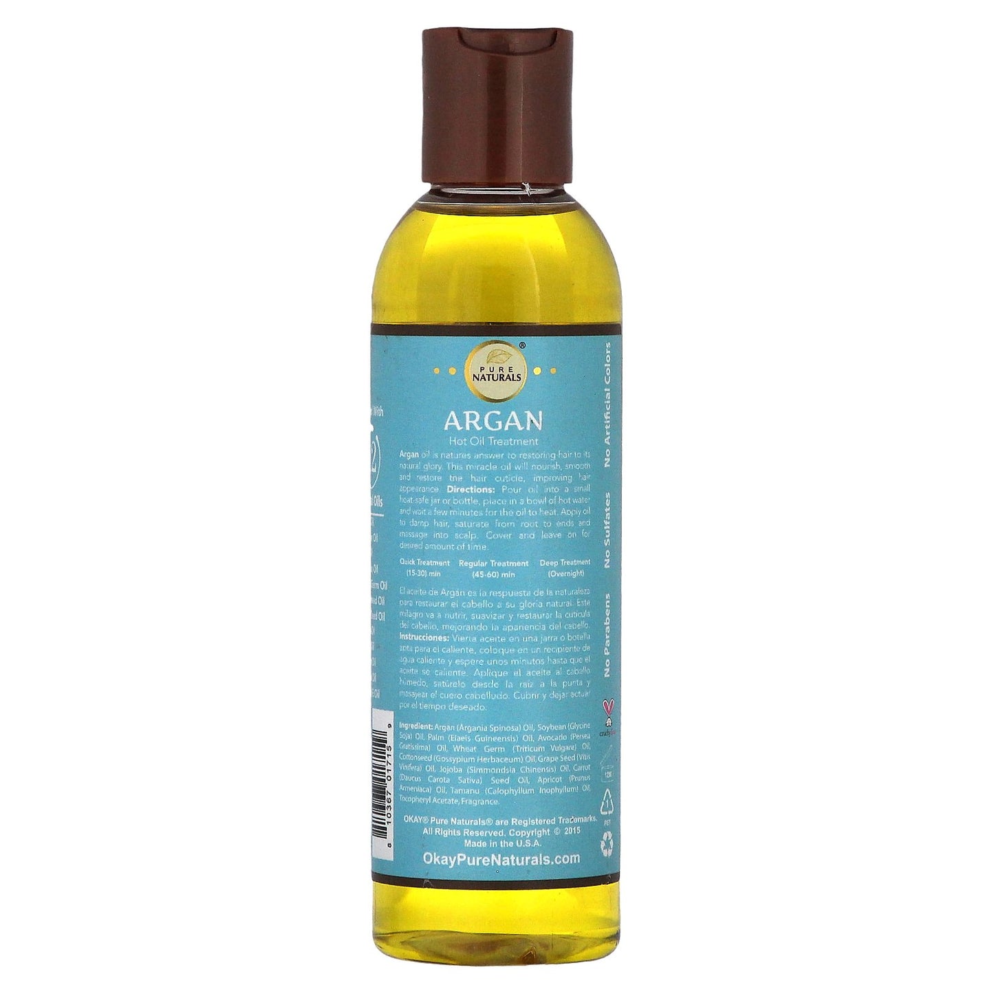 Okay Pure Naturals, Argan Hot Oil Treatment, 6 oz (177 ml)