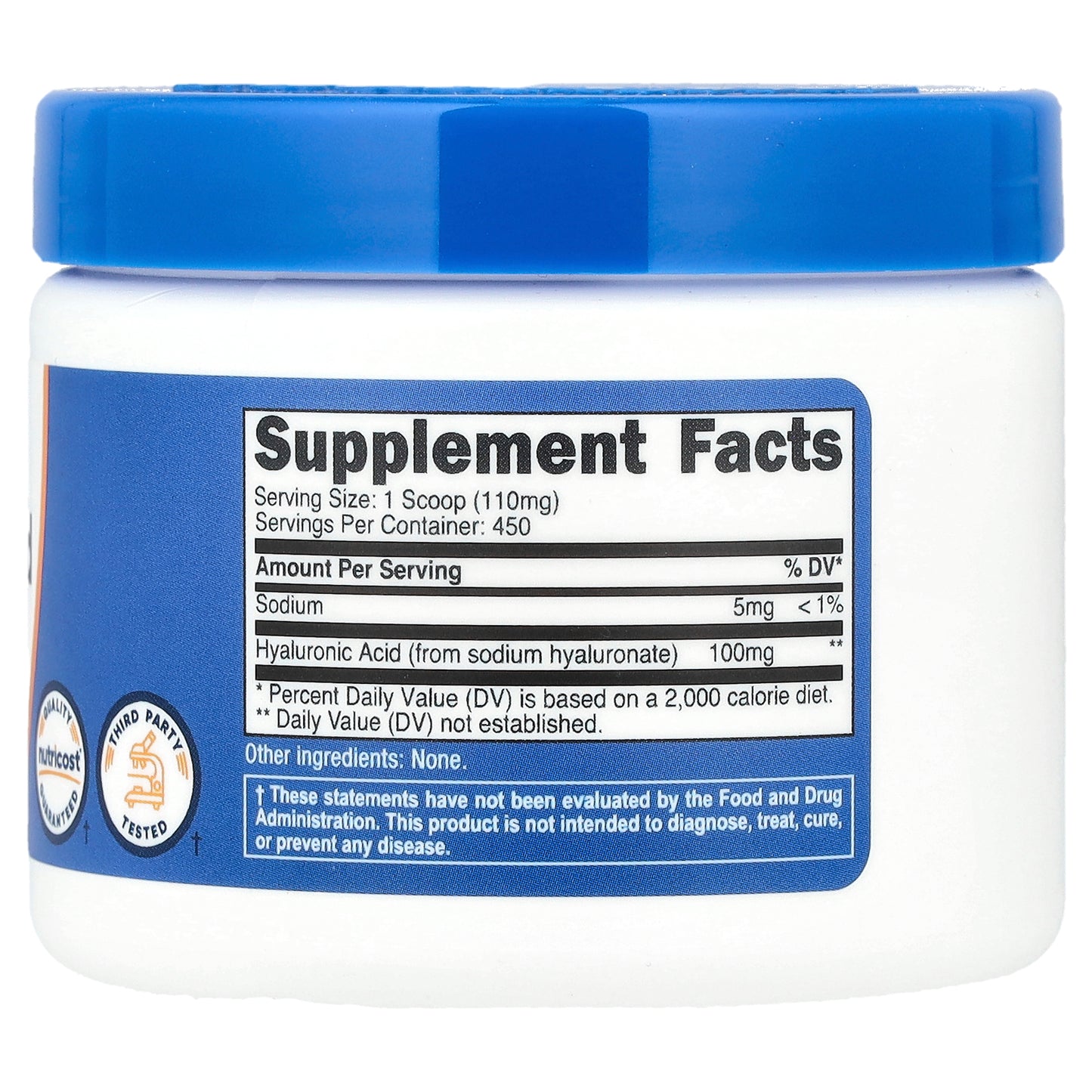 Nutricost, Hyaluronic Acid, Unflavored, 1.8 oz (50 g)