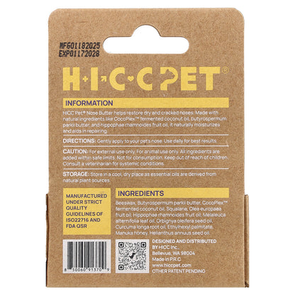 HICC Pet, Nose Butter, For Dogs & Cats, Botanical Oil, 0.53 oz