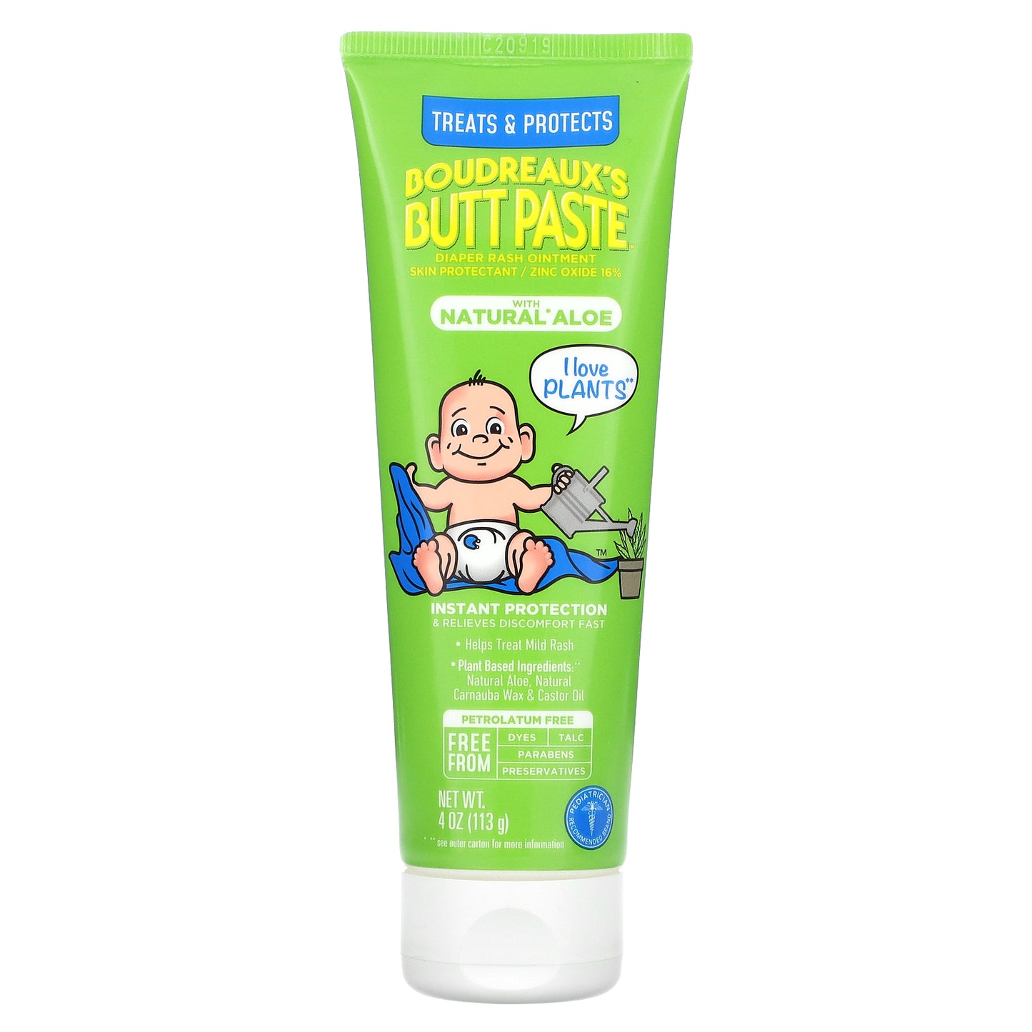 Boudreaux's Butt Paste, Diaper Rash Ointment, With Natural Aloe, 4 oz (113 g)