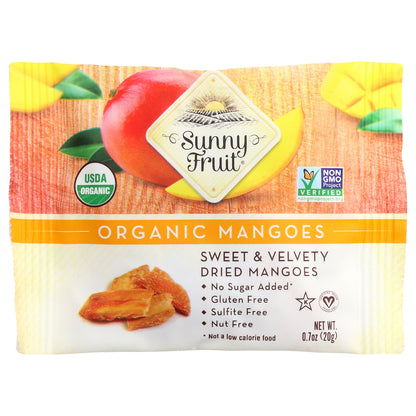 Sunny Fruit, Organic Dried Mangoes, 5 Portion Packs, 0.7 oz (20 g) Each