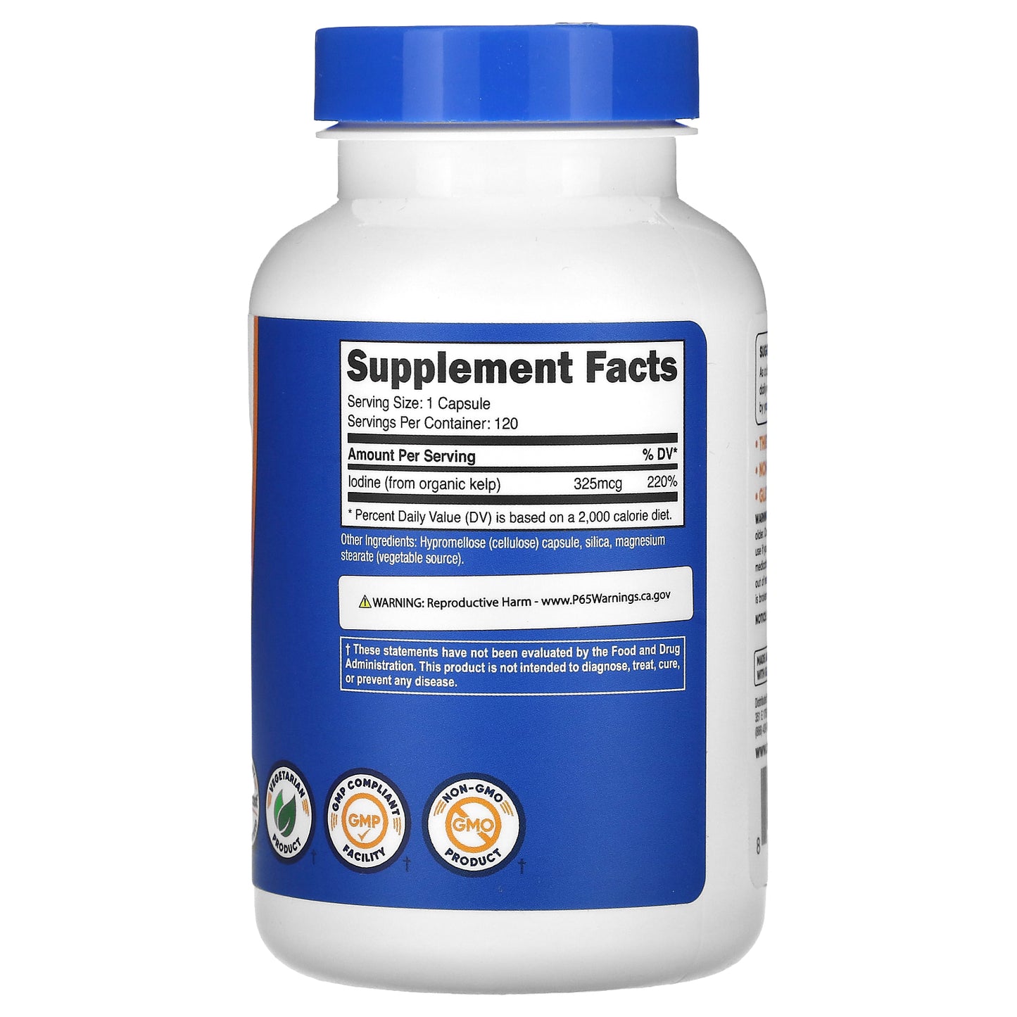 Nutricost, Iodine, 325 mcg, 120 Capsules