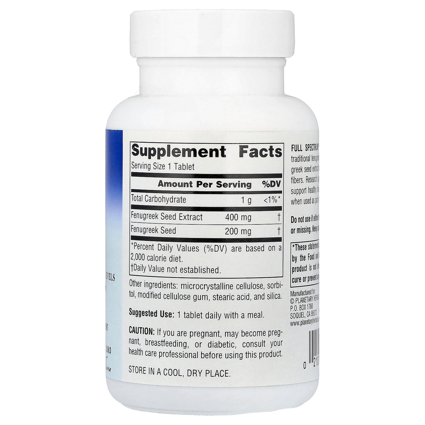 Planetary Herbals, Full Spectrum™, Fenugreek, 600 mg, 60 Tablets