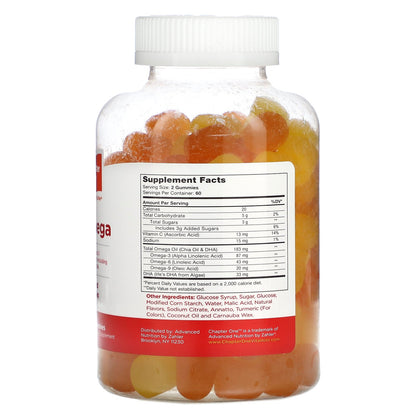 Chapter One, Omega Gummies with Omega 3 Fatty Acids EPA & DHA, Flavored, 120 Gummies