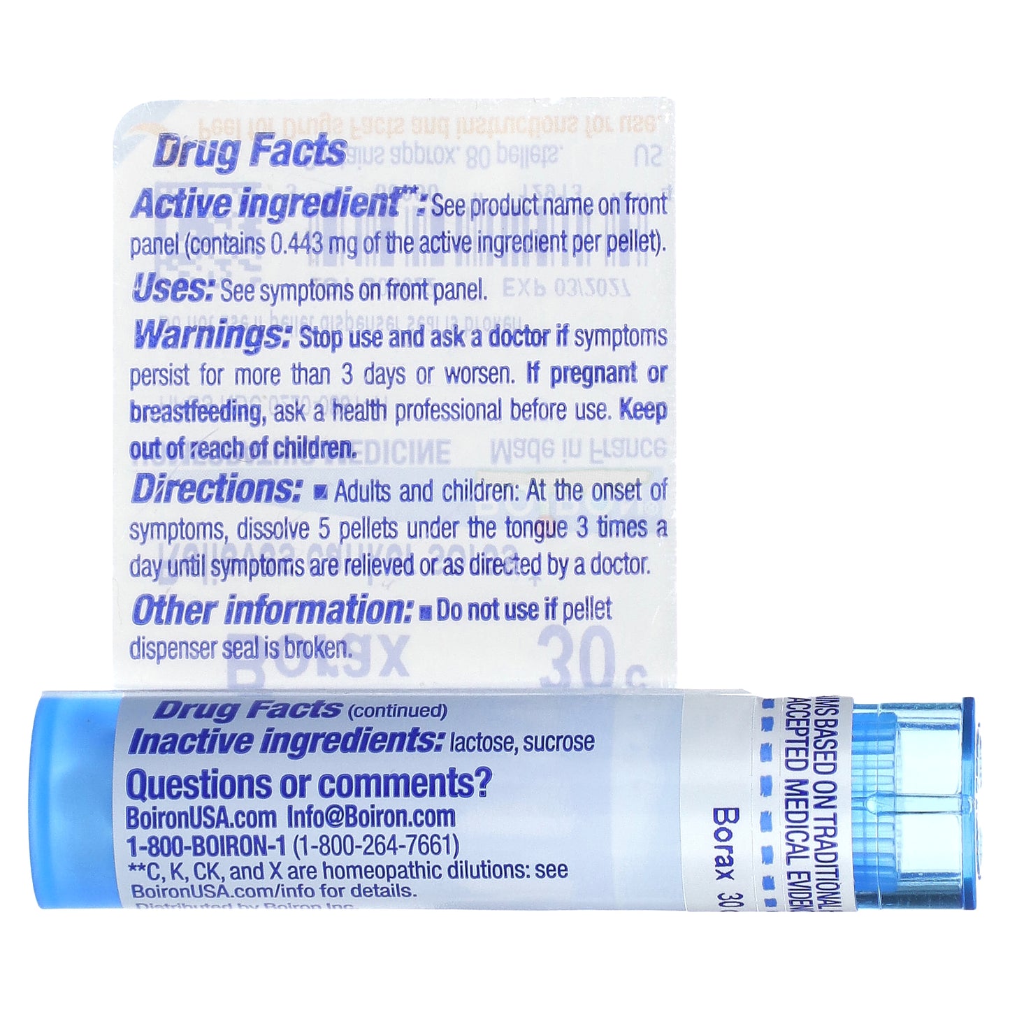 Boiron, Borax, 30C, Canker Sore Relief, Approx 80 Pellets