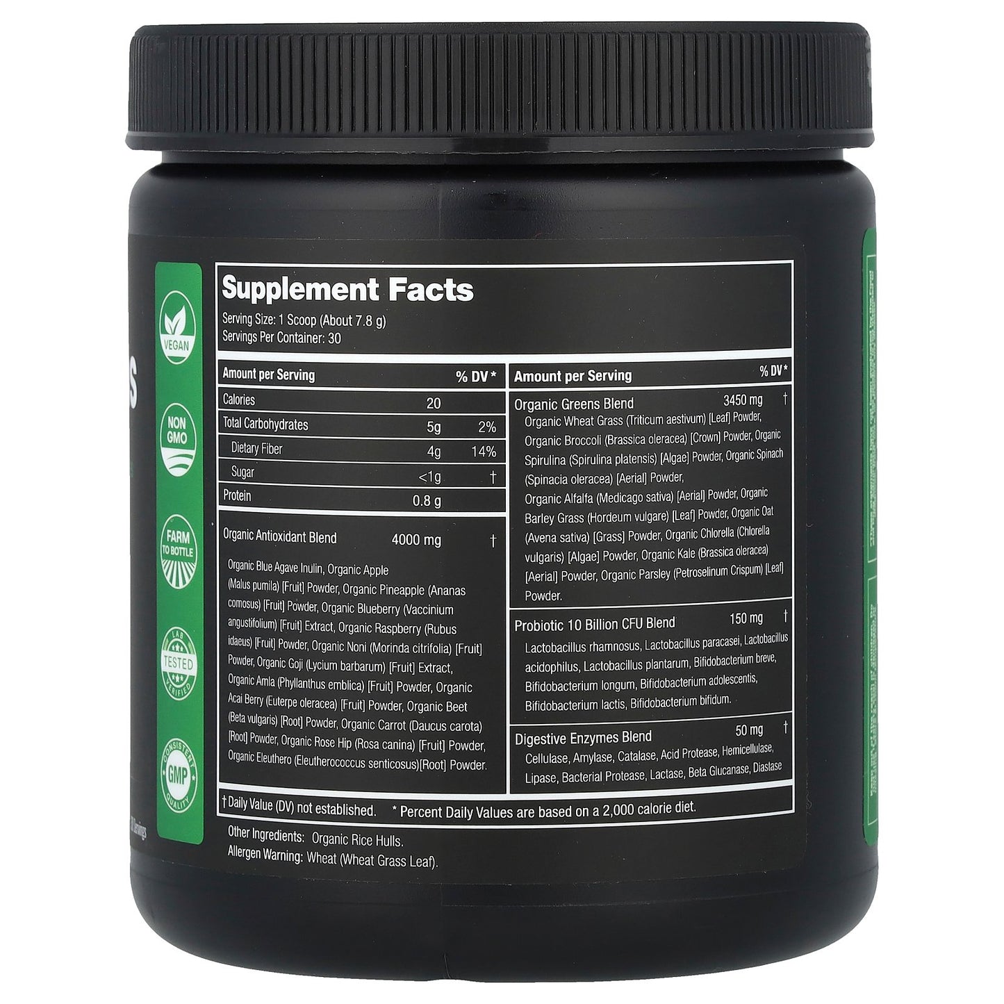 NutraChamps, Super Greens With Superfoods, Probiotics & Enzymes, Unflavored, 8.25 oz (234 g)