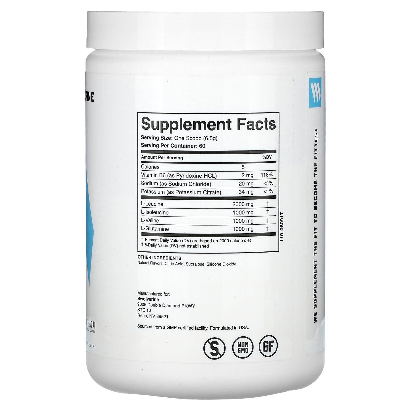 Swolverine, BCAA 2:1:1, Pomegranate Acai, 13.76 oz (390 g)