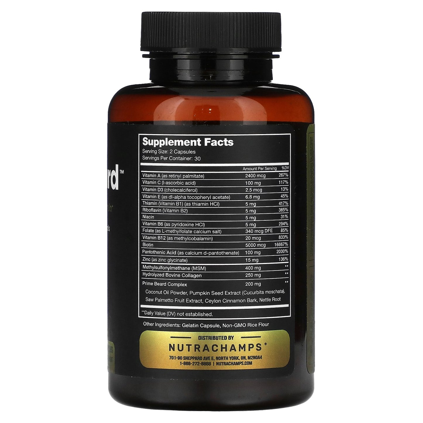 NutraChamps, Prime Beard, 60 Small Capsules