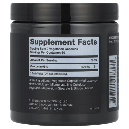 Toniiq, Quercetin, 120 Capsules (500 mg per Capsule)