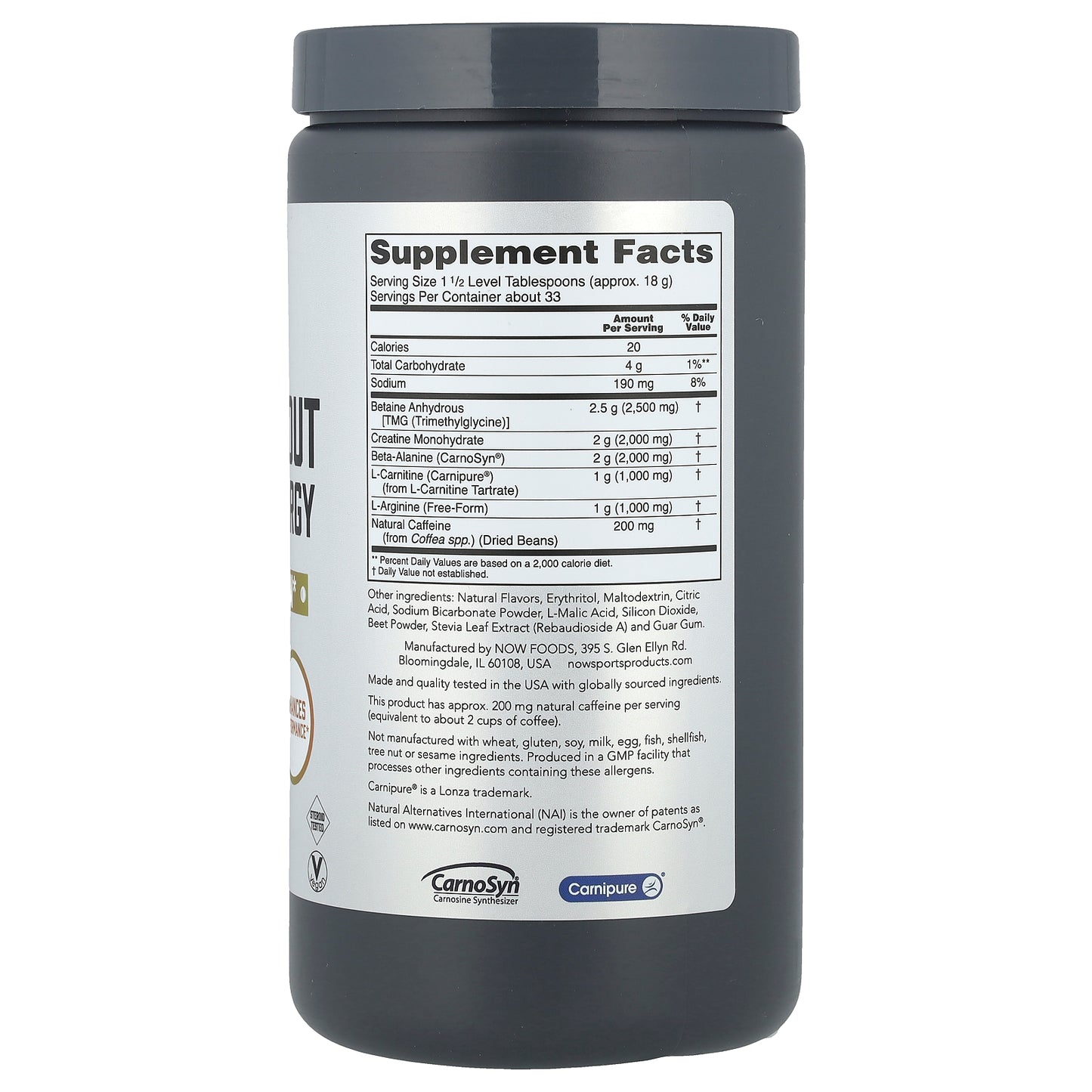 NOW Foods, Sports, Pre-Workout Advanced Energy, Watermelon, 21.16 oz (600 g)