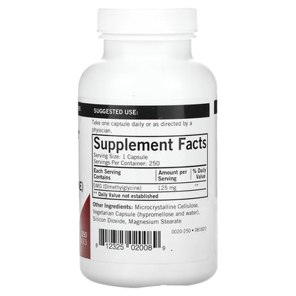 Kirkman Labs, DMG, 125 mg, 250 Capsules