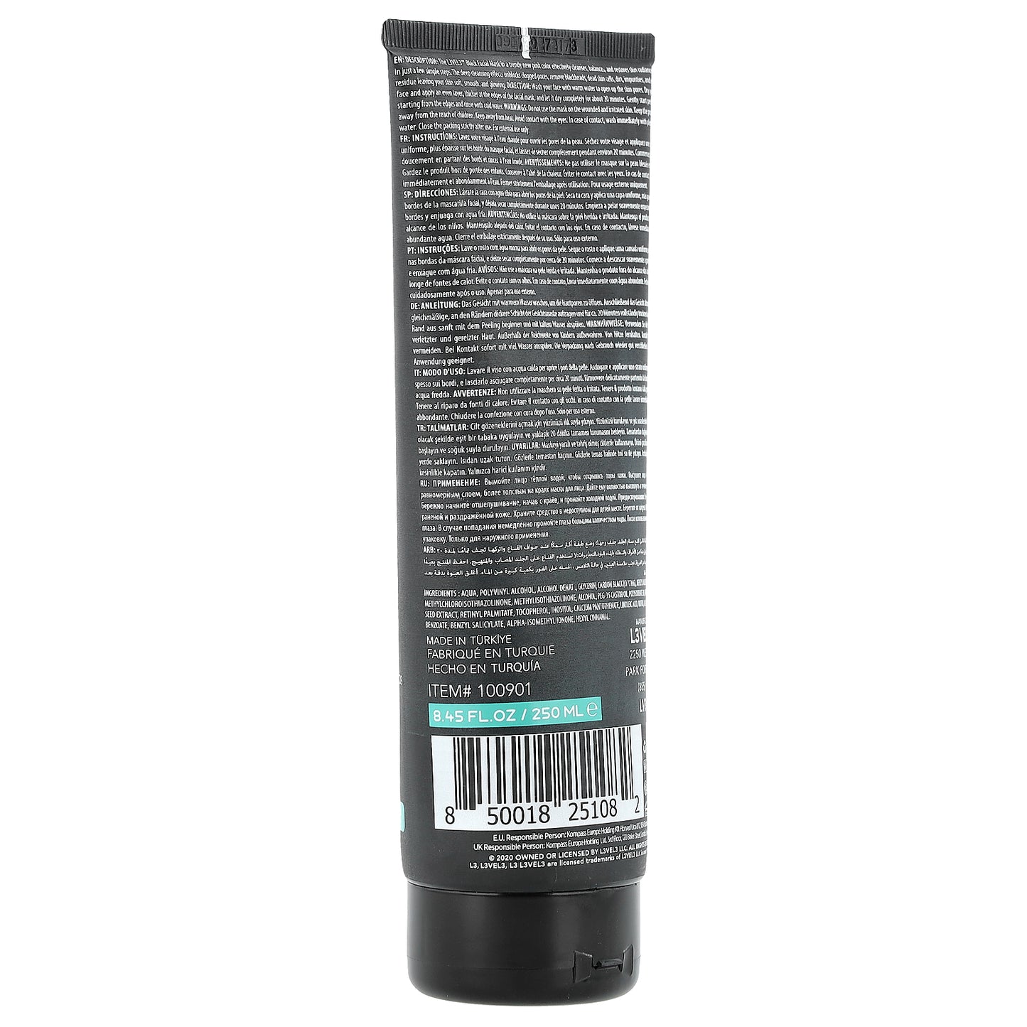Level 3, Black Mask, Charcoal, 8.45 fl oz (250 ml)