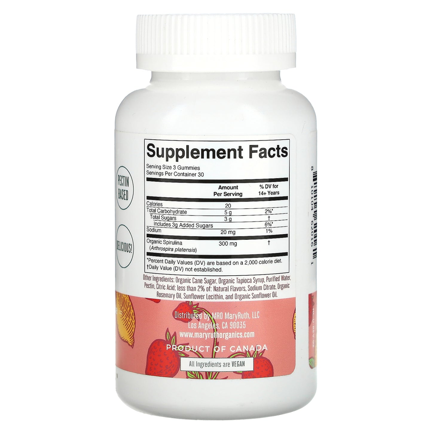 MaryRuth's, Spirulina Gummies, Strawberry Lemonade, 90 Gummies