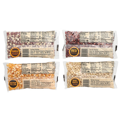 Amish Country Popcorn, Variety Set Popcorn , 4 Pack, 4 oz (113 g) Each