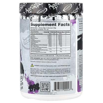 Gaspari Nutrition, SuperPump Aggression™, Pre-Workout, Gangsta Grape, 360 g