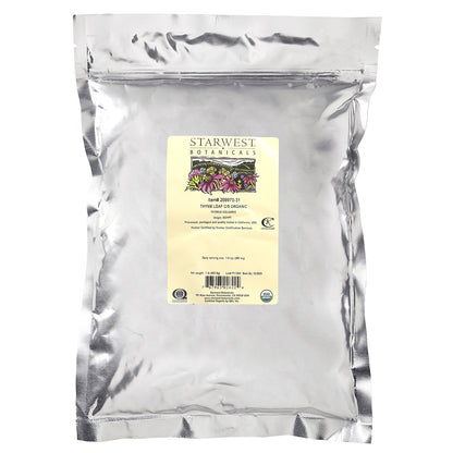 Starwest Botanicals, Organic Thyme Leaf C/S, 1 lb (453.6 g)