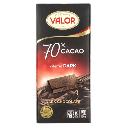 Valor, Intense Dark Chocolate, 70% Cacao, 3.5 oz (100 g)