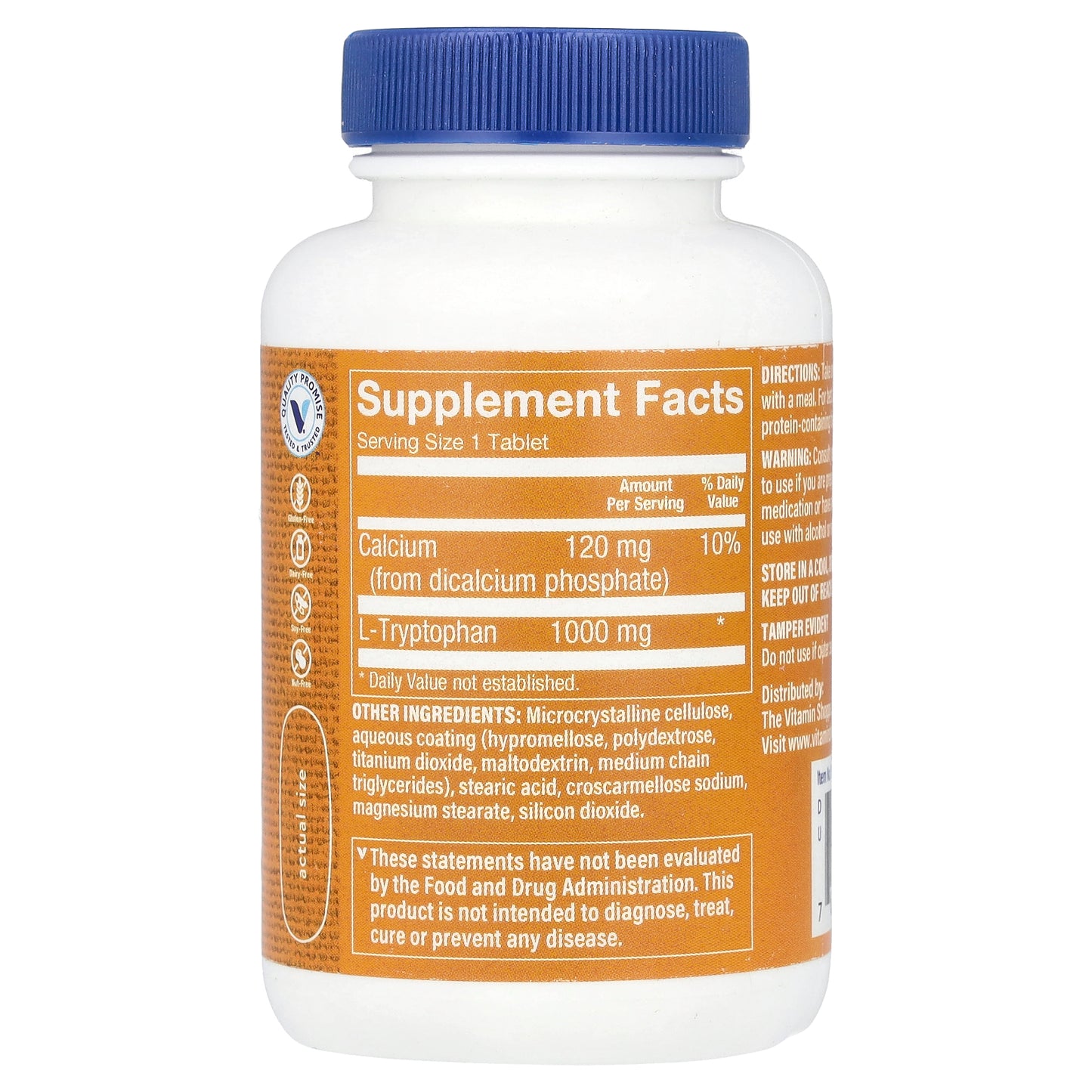 The Vitamin Shoppe, L-Tryptophan, 1,000 mg, 60 Tablets