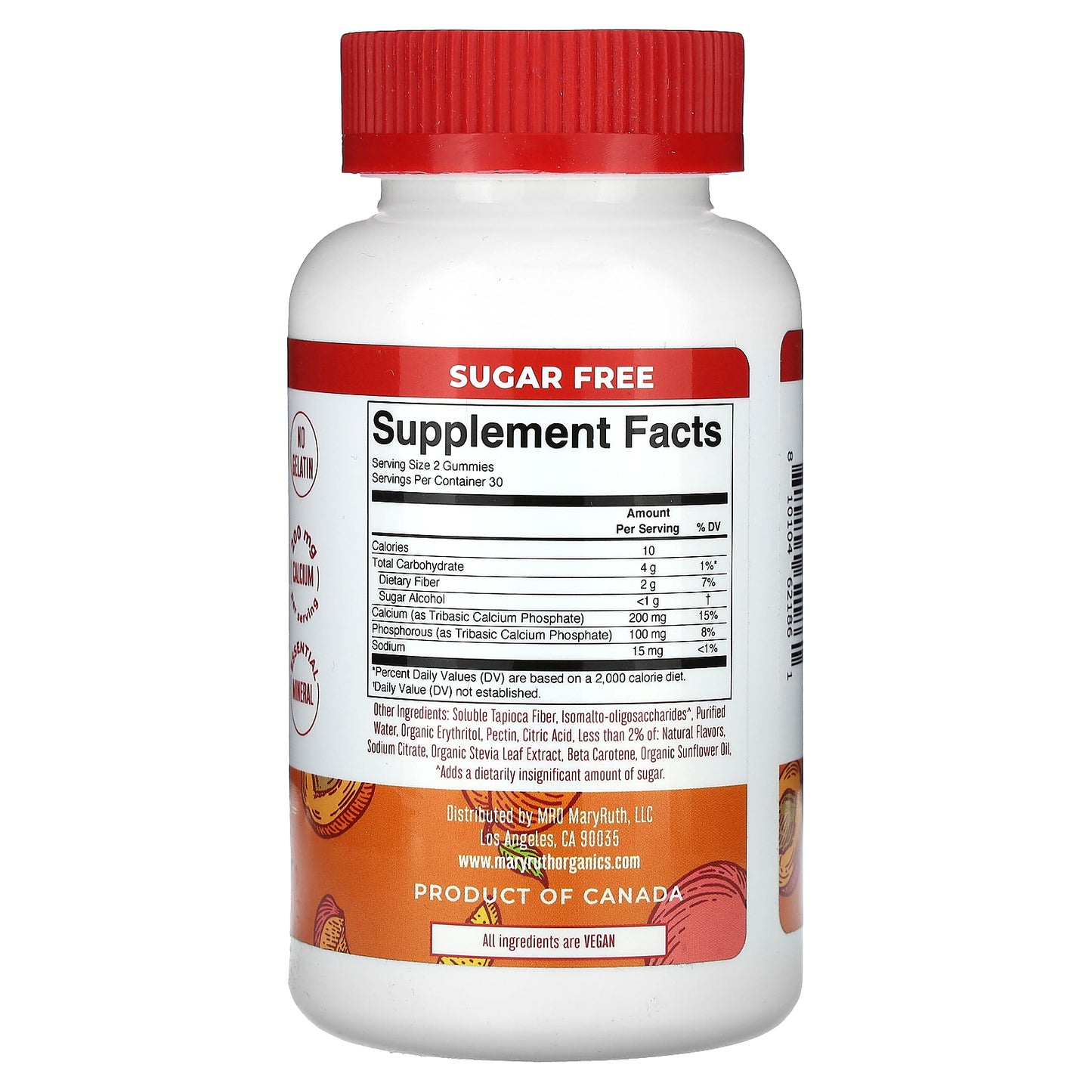 MaryRuth's, Calcium Gummies, Peach, Mango, Apricot, 60 Gummies (100 mg per Gummy)