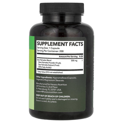 Havasu Nutrition, Saw Palmetto, Once Daily, 200 Capsules (500 mg per Capsule)
