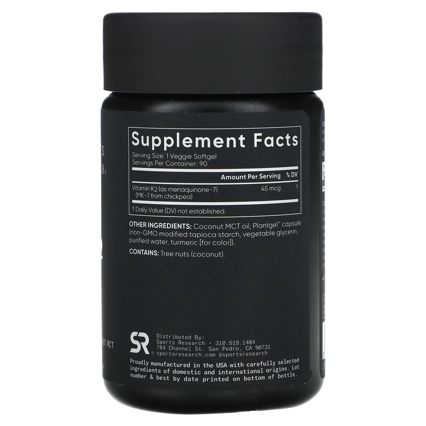 Sports Research, Vitamin K2, Low Dose, 45 mcg, 90 Veggie Softgels