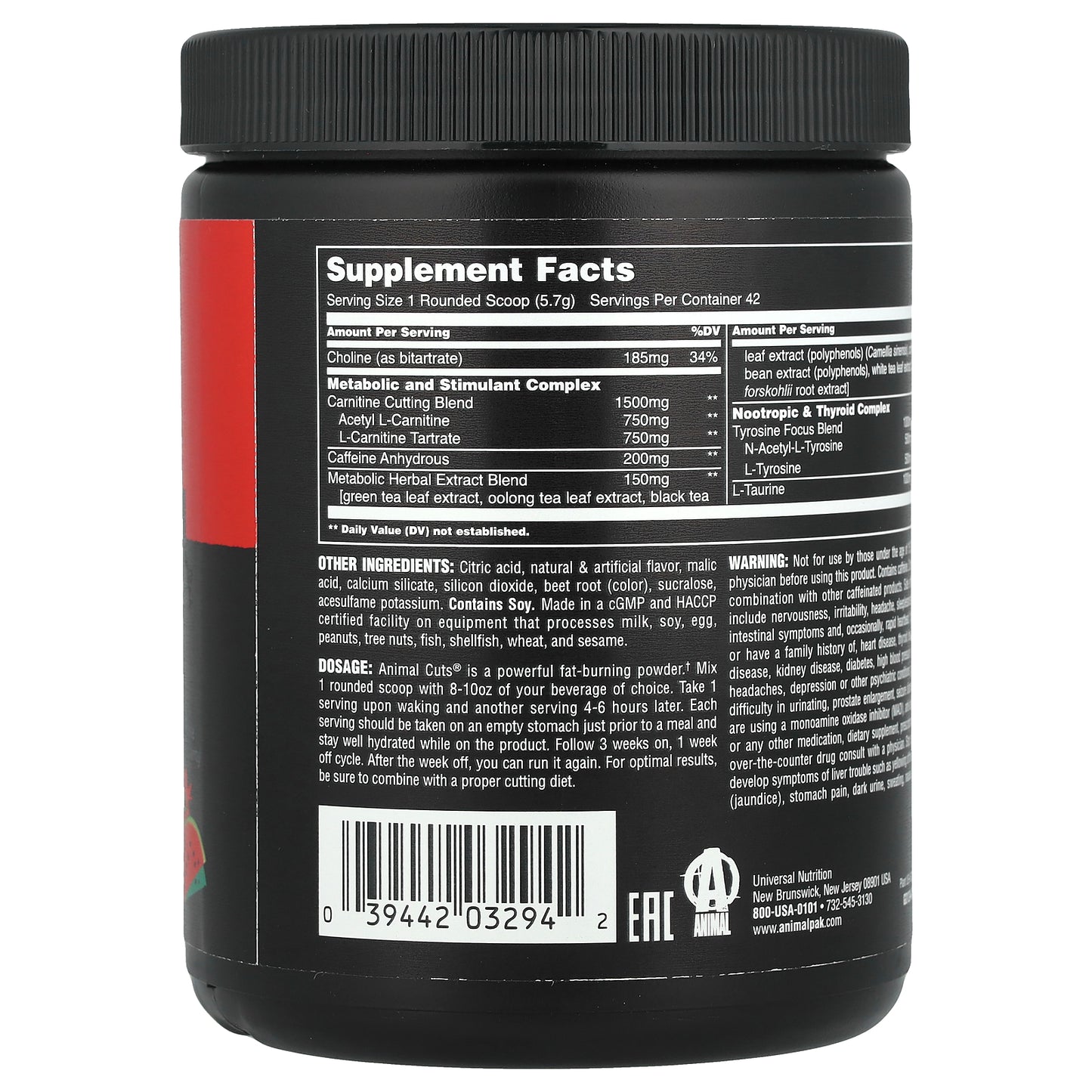Animal, Advanced Cuts® Powder, Strawberry Watermelon, 8.4 oz (239.4 g)