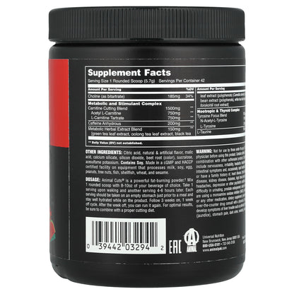 Animal, Advanced Cuts® Powder, Strawberry Watermelon, 8.4 oz (239.4 g)