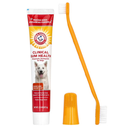 Arm & Hammer, Clinical Gum Health, Dental Kit For Dogs, Chicken, 3 Piece Kit