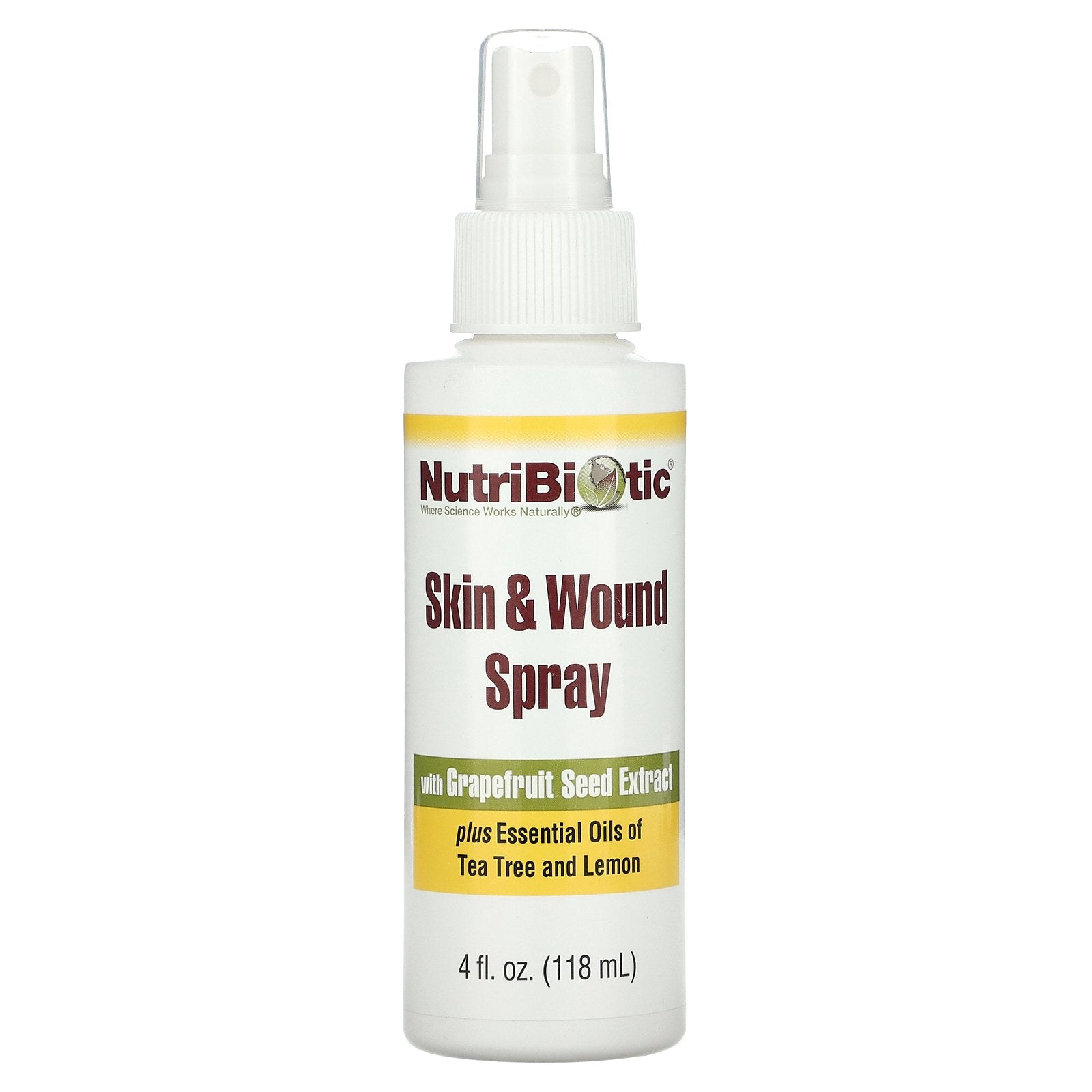 NutriBiotic, Skin & Wound Spray with Grapefruit Seed Extract, 4 fl oz (118 ml)