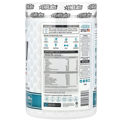 EHPlabs, Hydreau Sports Hydration, Raspberry Refresh, 10.58 oz (300 g)