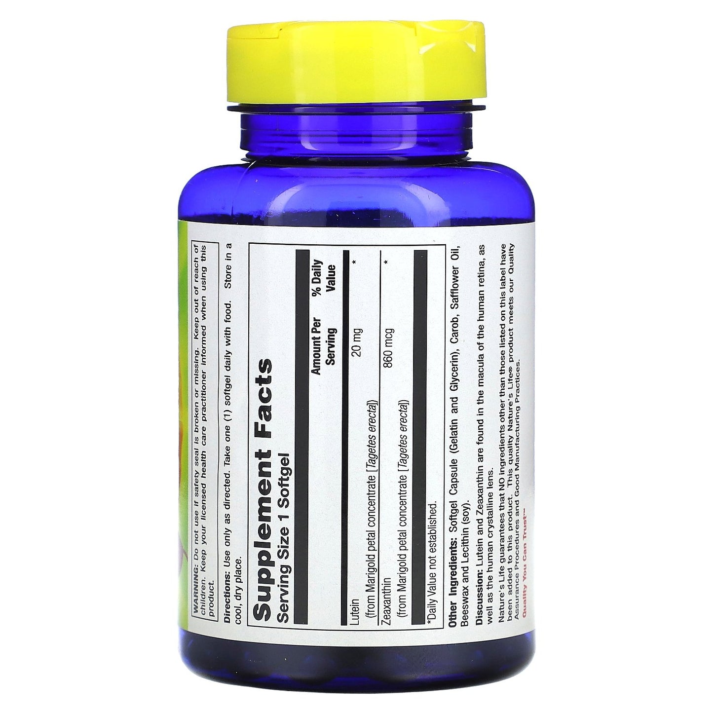 Nature's Life, Lutein , 20 mg, 100 Softgels