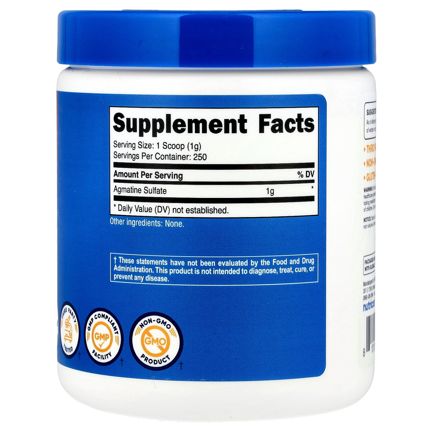 Nutricost, Agmatine Sulfate, Unflavored, 8.9 oz (250 g)