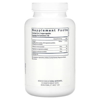 Vital Nutrients, Buffered C, 220 Vegan Capsules