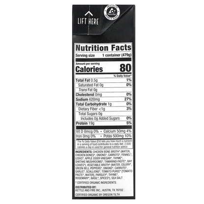 Kettle & Fire, Bone Broth, Classic Chicken, 16.9 oz (479 g)