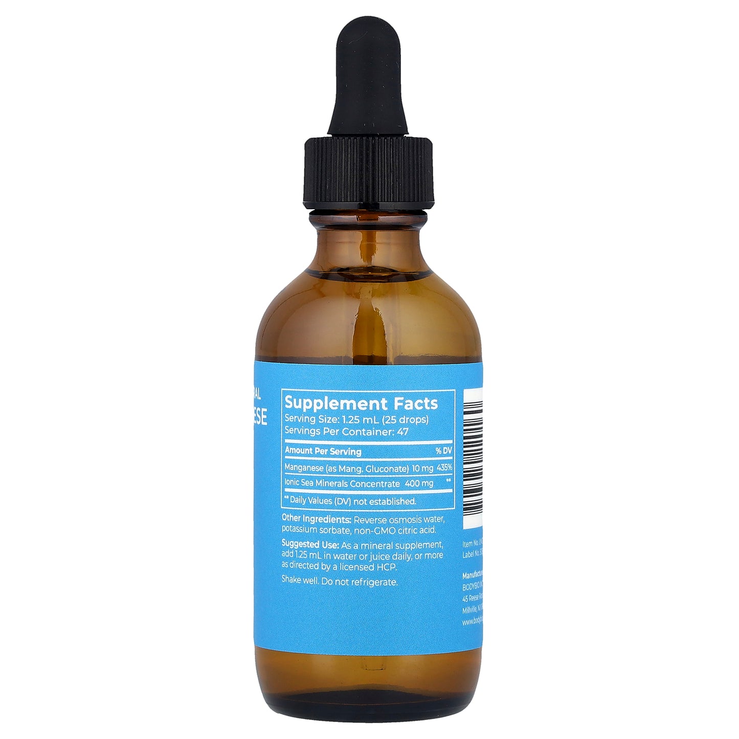 BodyBio, Liquid Mineral Manganese, 2 fl oz (59 ml)