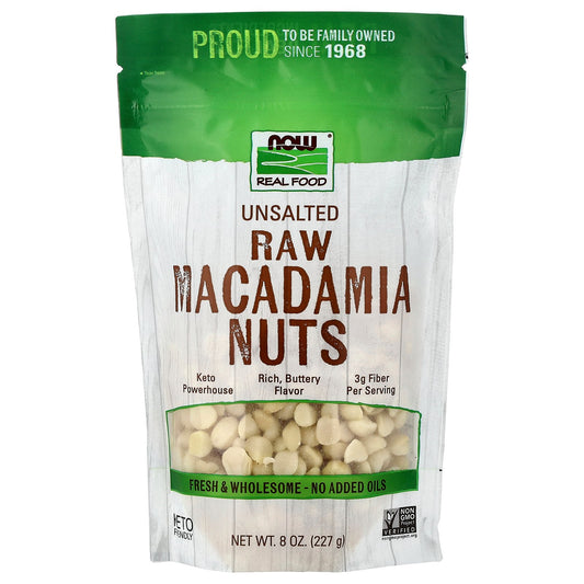 NOW Foods, Real Food, Raw Macadamia Nuts, Unsalted, 8 oz (227 g)