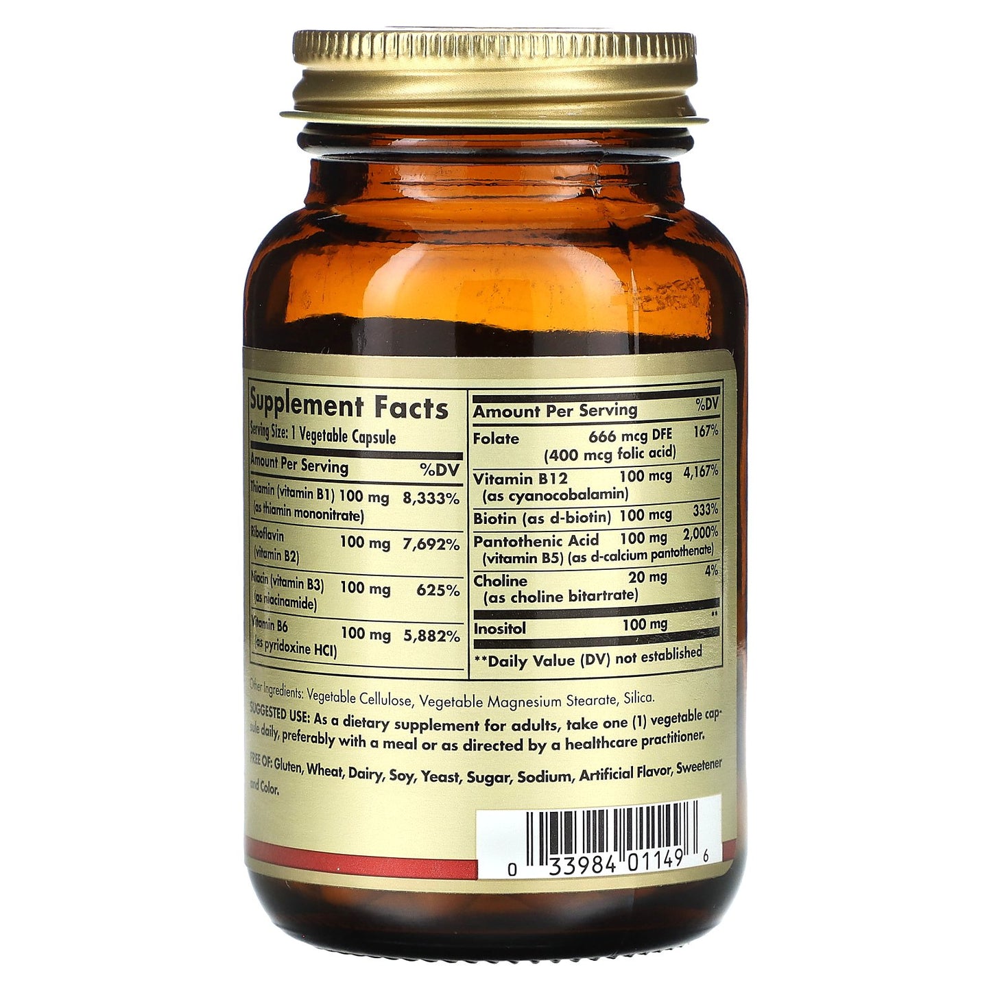 Solgar, B Complex "100", 50 Vegetable Capsules