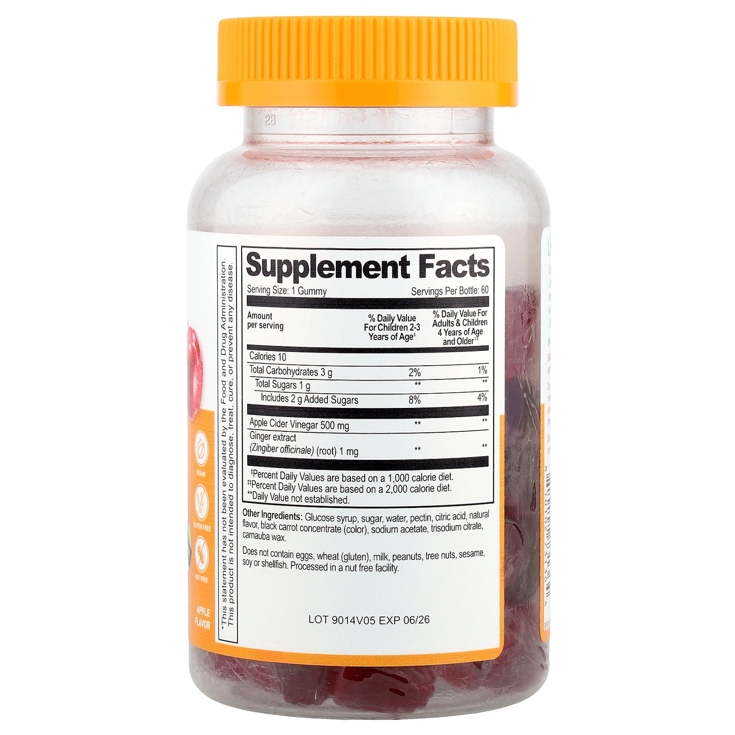 Lifeable, Kids, Apple Cider Vinegar With the Mother Gummies, Apple, 60 Gummies