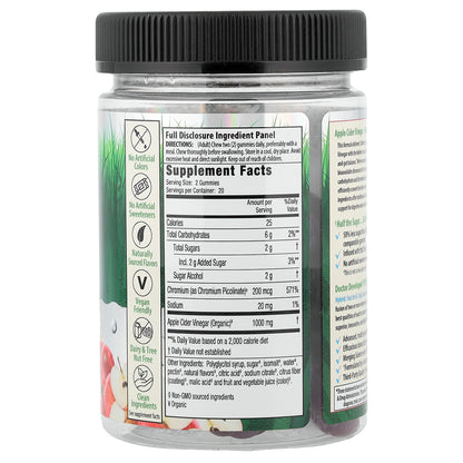 Irwin Naturals, Apple Cider Vinegar + Metabolism Gummies, Apple, 40 Gummies (500 mg per Gummy)